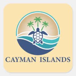 Pegatina Cuadrada Cayman Islands Caribbean