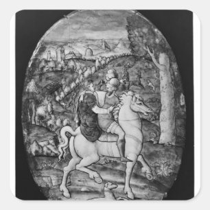 Pegatina Cuadrada Caza