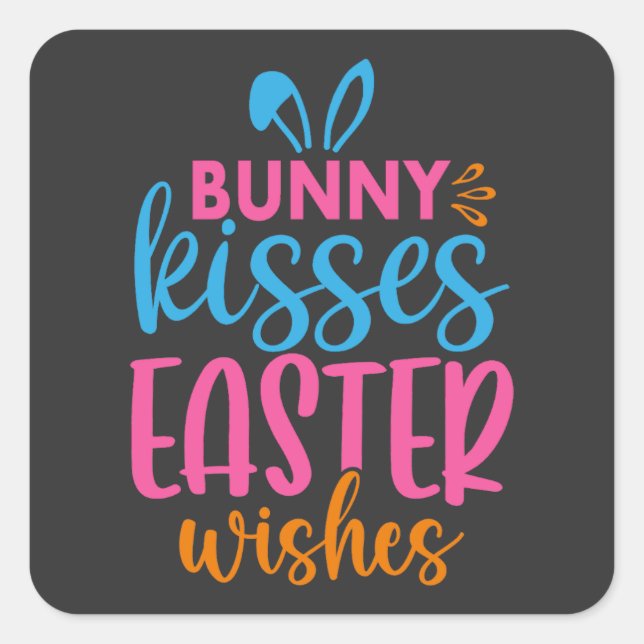 Pegatina Cuadrada Caza de huevos de Pascua - Animal (Anverso)