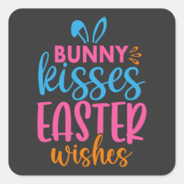 Pegatina Cuadrada Caza de huevos de Pascua - Animal