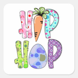 Pegatina Cuadrada Caza de huevos de Pascua - Vacaciones