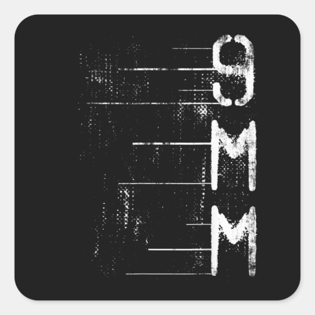 Pegatina Cuadrada Caza de práctica de práctica de tiro de municiones (Anverso)