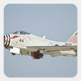 Pegatina Cuadrada Caza de reacción North American Naval FJ2 Fury en 