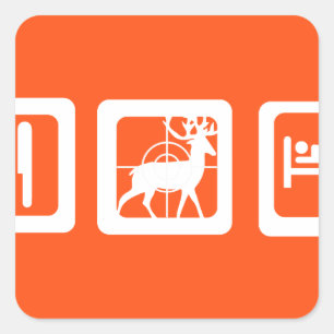 Pegatina Cuadrada Caza de sueño de comer