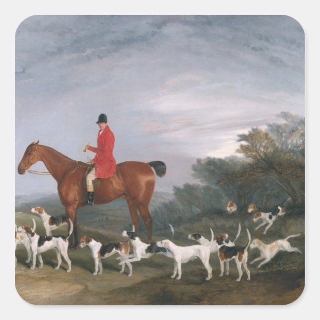 Pegatina Cuadrada Caza fuera, 1841 (Anverso)