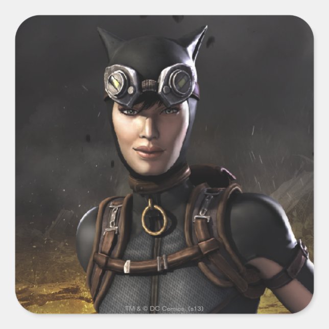 Pegatina Cuadrada Cazadora (Anverso)