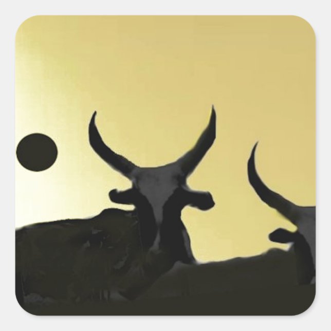 Pegatina Cuadrada CEBÚES en el oro (Anverso)