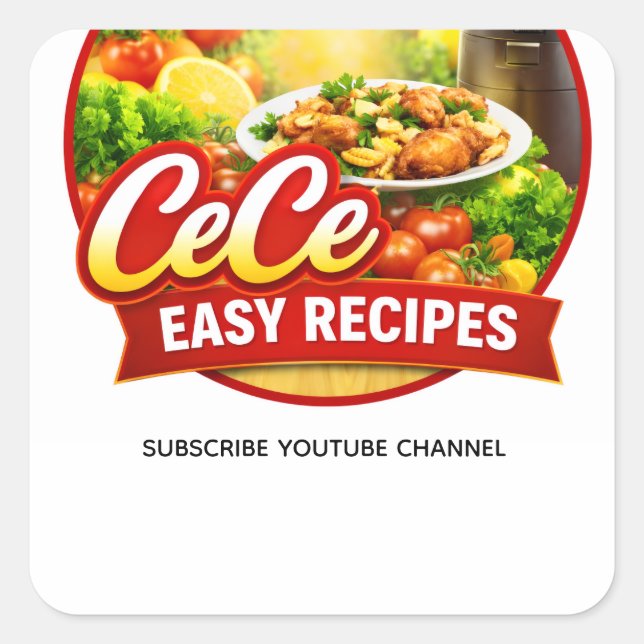 Pegatina Cuadrada Cece Easy Recipes Stickers (Anverso)