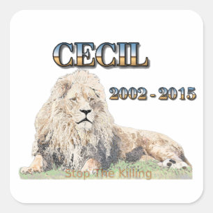 Pegatina Cuadrada Cecil El León