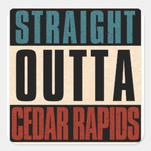 Pegatina Cuadrada Cedar Rapids Iowa IA