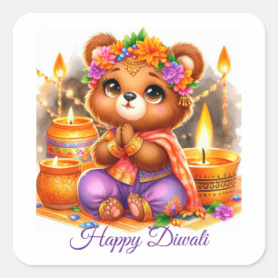 Pegatina Cuadrada Celebra Diwali
