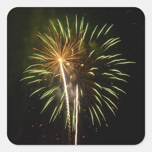 Pegatina Cuadrada Celebración de feriado de fuegos artificiales de o (Anverso)
