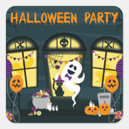 Pegatina Cuadrada Celebración de la fiesta de Halloween