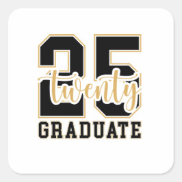 Pegatina Cuadrada Celebración de la graduación de 2025