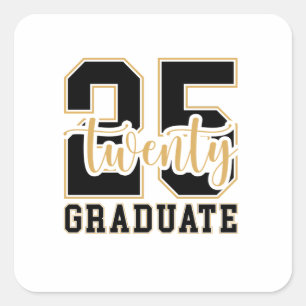 Pegatina Cuadrada Celebración de la graduación de 2025