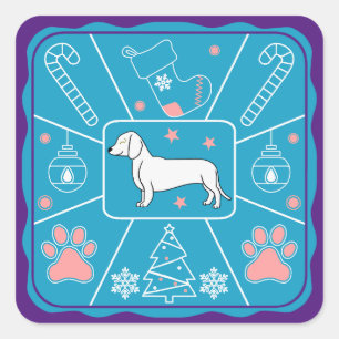 Pegatina Cuadrada Celebración de los navidades