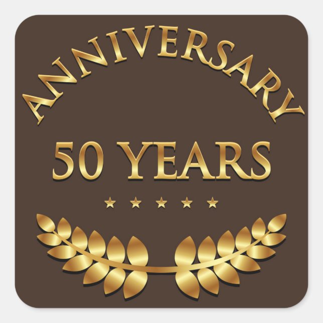 Pegatina Cuadrada Celebración del 50 aniversario de la celebración d (Anverso)