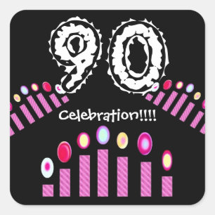 Pegatina Cuadrada ¡Celebración del cumpleaños de las velas del ro