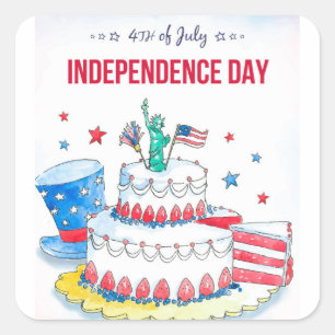 Pegatina Cuadrada Celebración patriótica