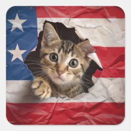 Pegatina Cuadrada Celebración patriótica