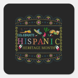 Pegatina Cuadrada Celebrar el diseño del mes del patrimonio hispano