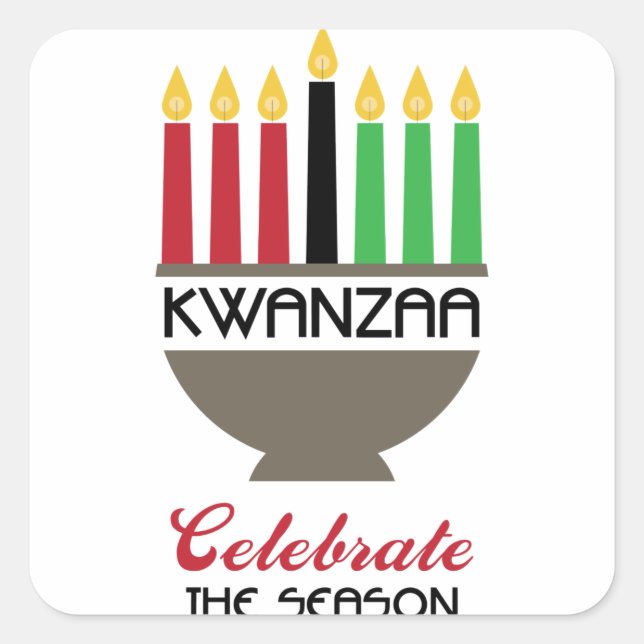 Pegatina Cuadrada Celebrar Kwanzaa (Anverso)