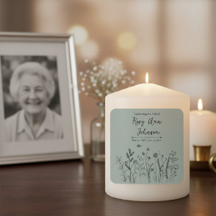 Pegatina Cuadrada Celebrar la Vida Memorial Personalizado