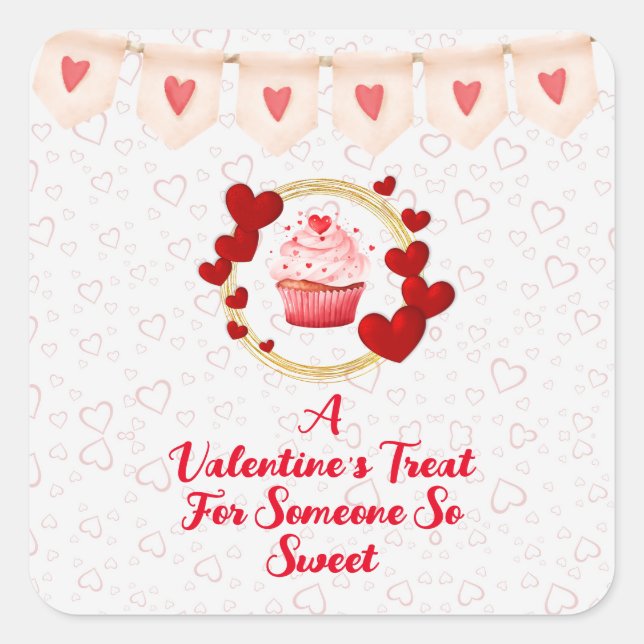 Pegatina Cuadrada Celebrar un pequeño regalo para alguien dulce (Anverso)