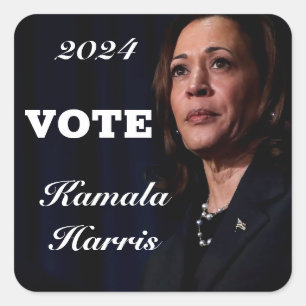 PEGATINA CUADRADA CELEBRAR Y VOTAR POR KAMALA HARRIS