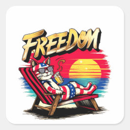 Pegatina Cuadrada Celebrating US Independence Day