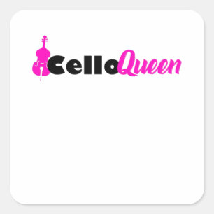 Pegatina Cuadrada cello queen