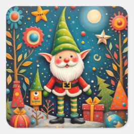 Pegatina Cuadrada Celo feliz de las vacaciones