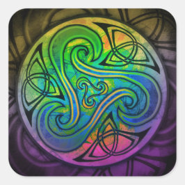 Pegatina Cuadrada Celtic Triskele bordadora