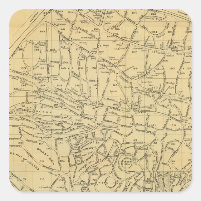 Pegatina Cuadrada Cementerio de la Madera Verde (Anverso)