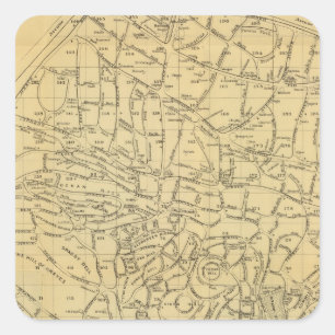 Pegatina Cuadrada Cementerio de madera verde