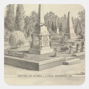 Pegatina Cuadrada Cementerio de Sacto, res Woodland