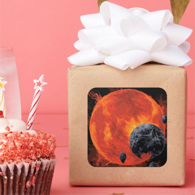 Pegatina Cuadrada Cementerio Espacial Calavera Halloween Galaxia de  (Fiesta)