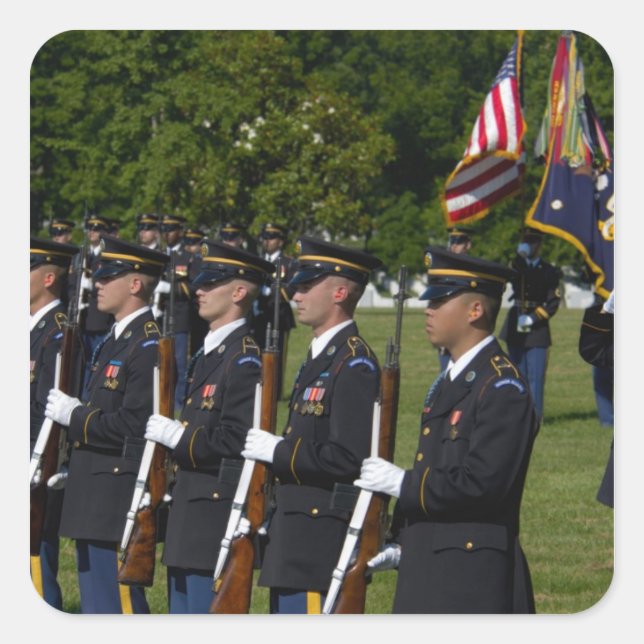 Pegatina Cuadrada Cementerio Nacional de Arlington, Arlington, (Anverso)