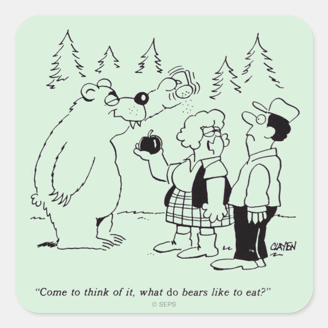 Pegatina Cuadrada Cena de Bears (Anverso)