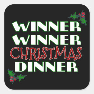 Pegatina Cuadrada Cena de Navidades ganadores