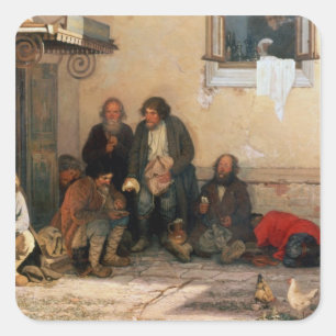 Pegatina Cuadrada Cena en el Zemstvo, 1872