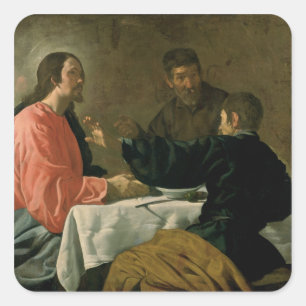 Pegatina Cuadrada Cena en Emmaus, 1620