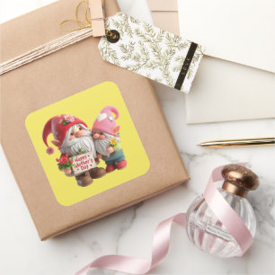 Pegatina Cuadrada Cena feliz del día de la madre