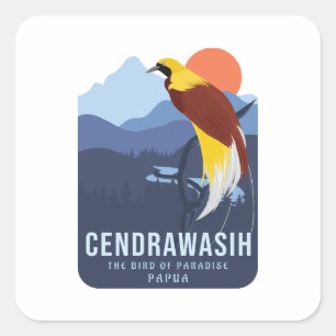 Pegatina Cuadrada Cendrawasih