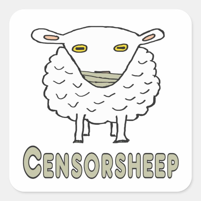 Pegatina Cuadrada Censura (Anverso)