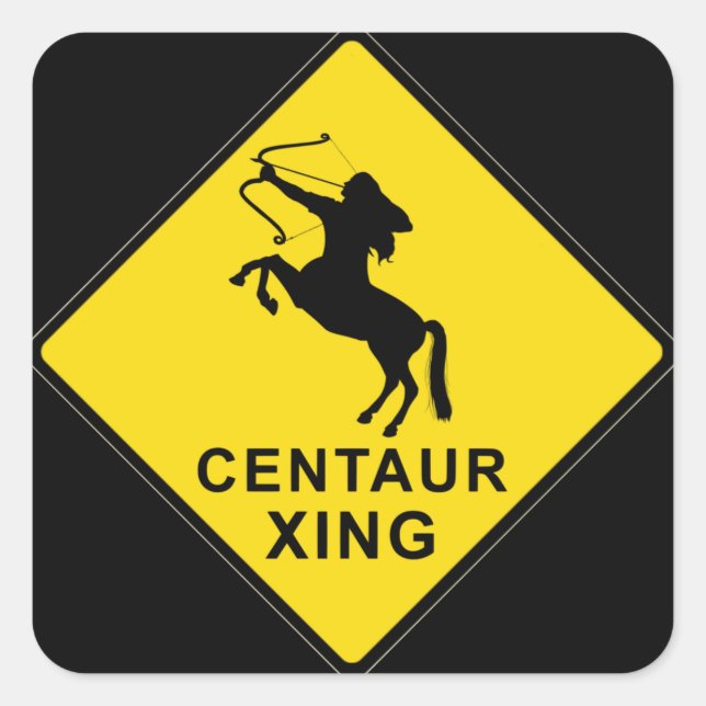 Pegatina Cuadrada Centaur Crossing - Signo (Anverso)