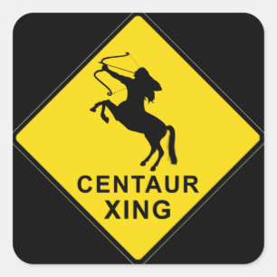 Pegatina Cuadrada Centaur Crossing - Signo