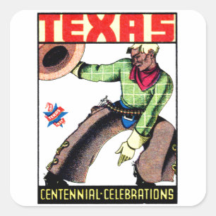 Pegatina Cuadrada Centenario de Texas de 1936
