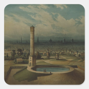 Pegatina Cuadrada Central depuradora de Berlín, c.1860