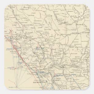 Pegatina Cuadrada Centro California de la gama de costa